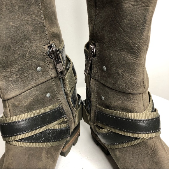 Sorel LOLLA tall waterproof leather knee riding boots Quarry pebble SZ 6.5. R2 - Picture 8 of 9